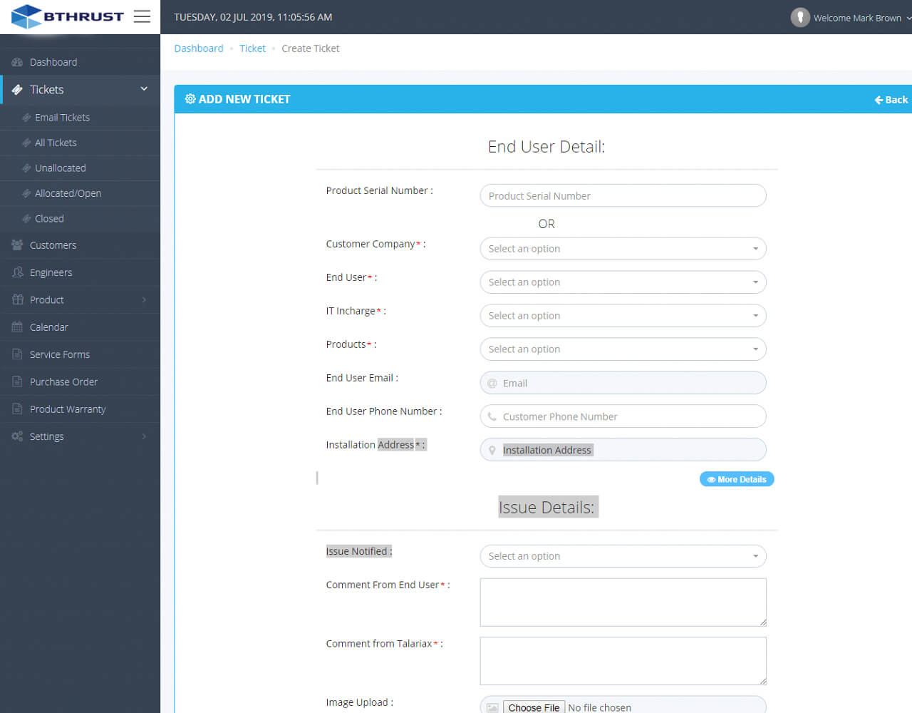 Filterable and sortable order view