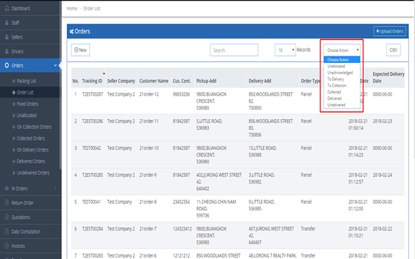 Single backend for orders